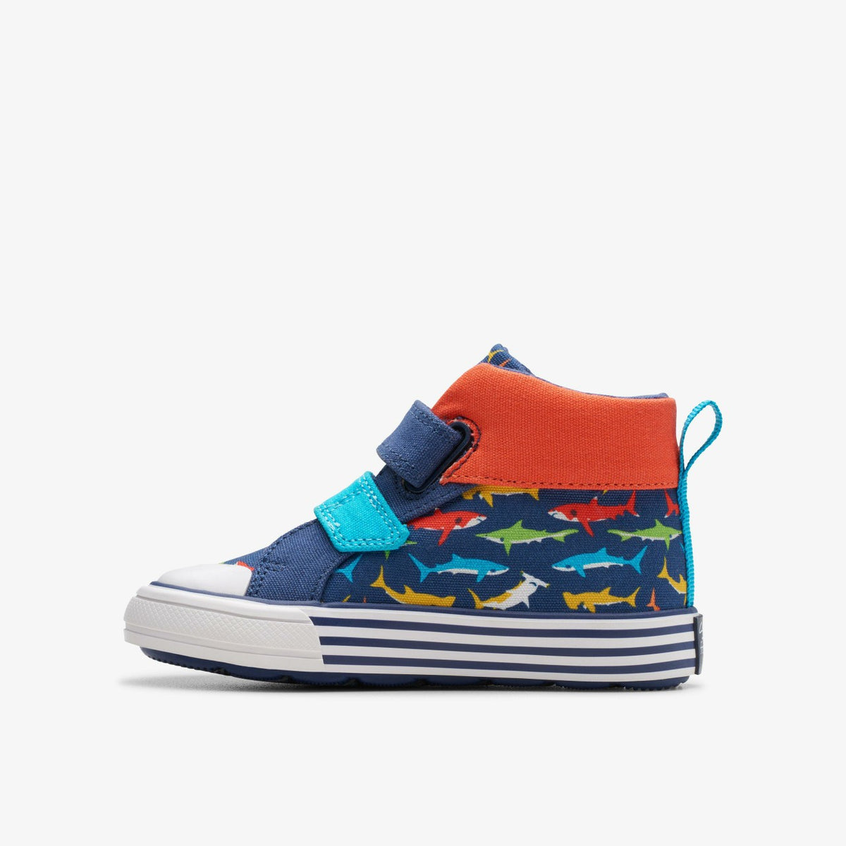 Clarks Kids Foxing Save Hi Toddler Navy Print