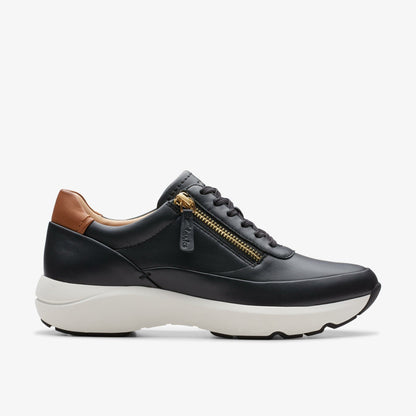 Clarks Women Tivoli Zip Black Leather