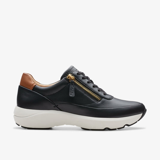 Clarks Women Tivoli Zip Black Leather