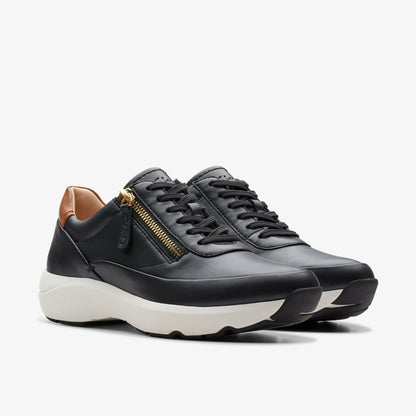 Clarks Women Tivoli Zip Black Leather