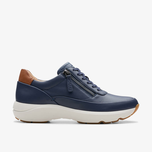 Clarks Women Tivoli Zip Navy Leather