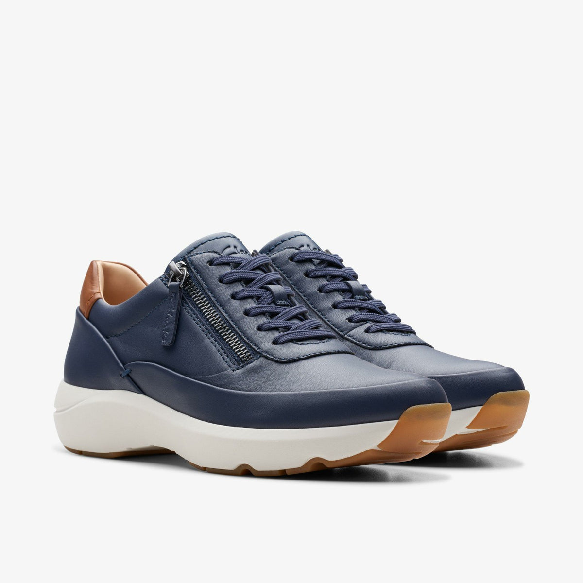 Clarks Women Tivoli Zip Navy Leather