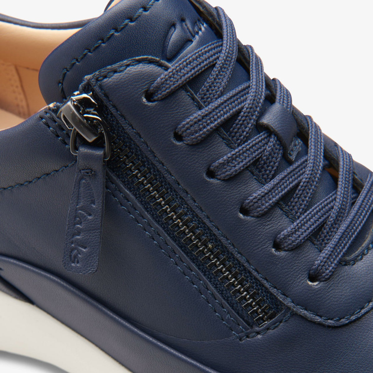 Clarks Women Tivoli Zip Navy Leather