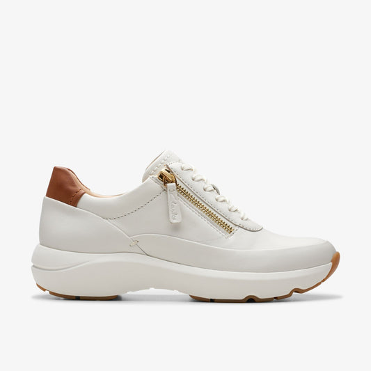 Clarks Women Tivoli Zip Off White Leather