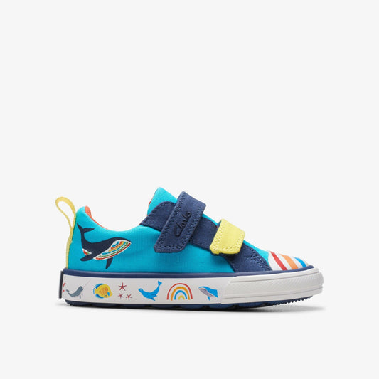 Clarks Kids Foxing Ocean Toddler Blue Multicolour