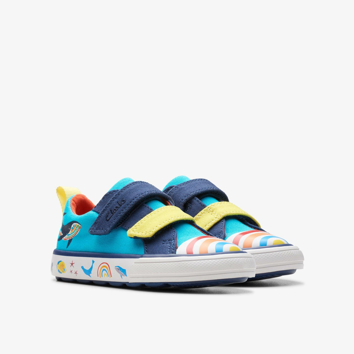 Clarks Kids Foxing Ocean Toddler Blue Multicolour