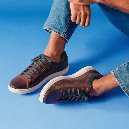 Clarks Men Mapstone Lace Mahogany Leather