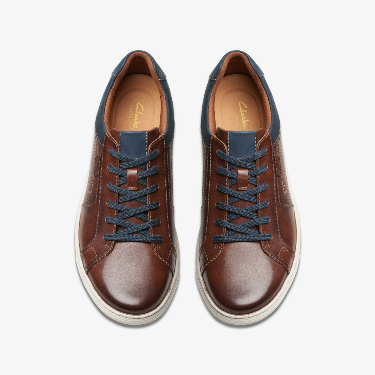 Clarks Men Mapstone Lace Mahogany Leather