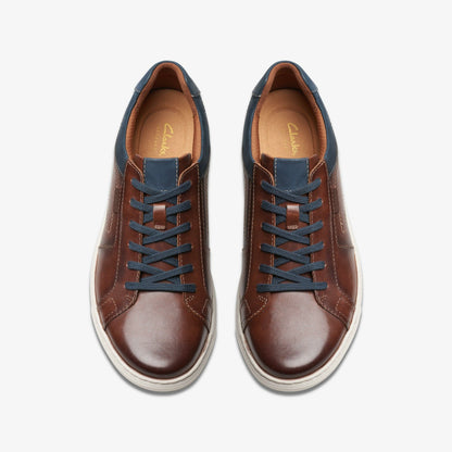 Clarks Men Mapstone Lace Mahogany Leather