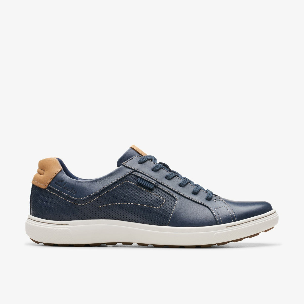 Clarks Men Mapstone Lace Navy Leather