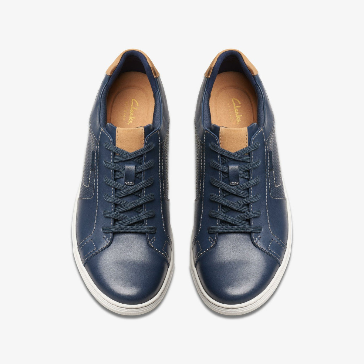 Clarks Men Mapstone Lace Navy Leather