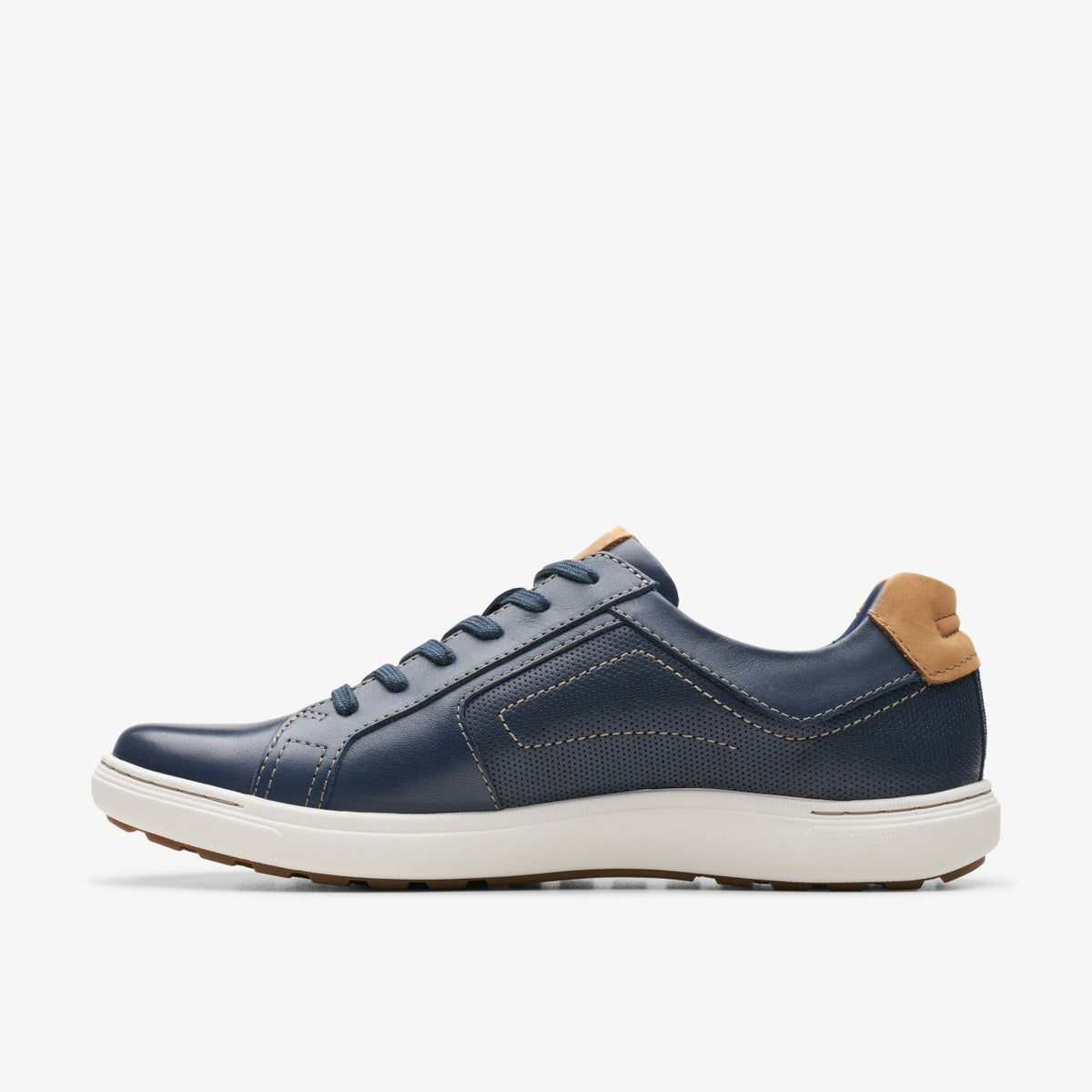 Clarks Men Mapstone Lace Navy Leather