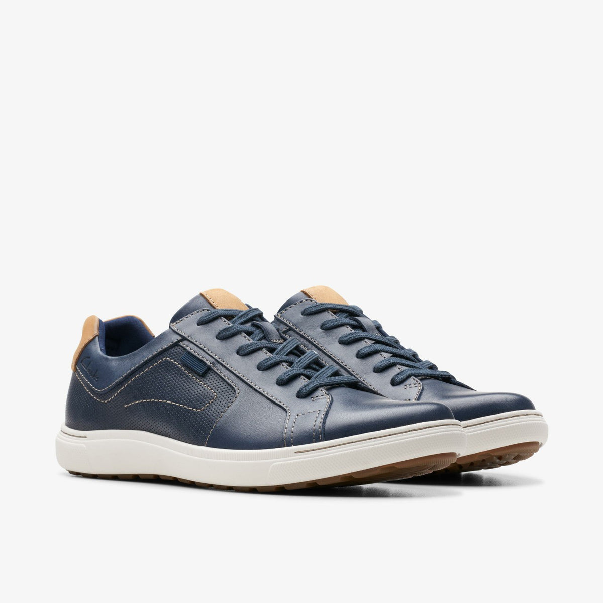 Clarks Men Mapstone Lace Navy Leather