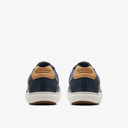 Clarks Men Mapstone Lace Navy Leather