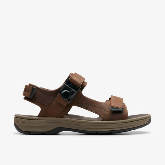 Clarks Men Saltway Trail Dark Brown Leather