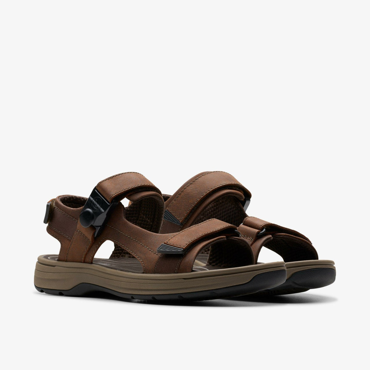 Clarks Men Saltway Trail Dark Brown Leather