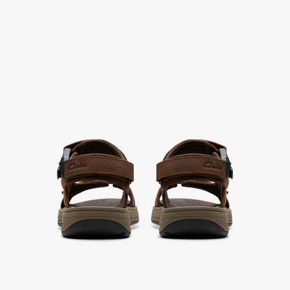 Clarks Men Saltway Trail Dark Brown Leather