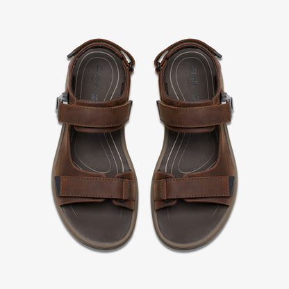 Clarks Men Saltway Trail Dark Brown Leather