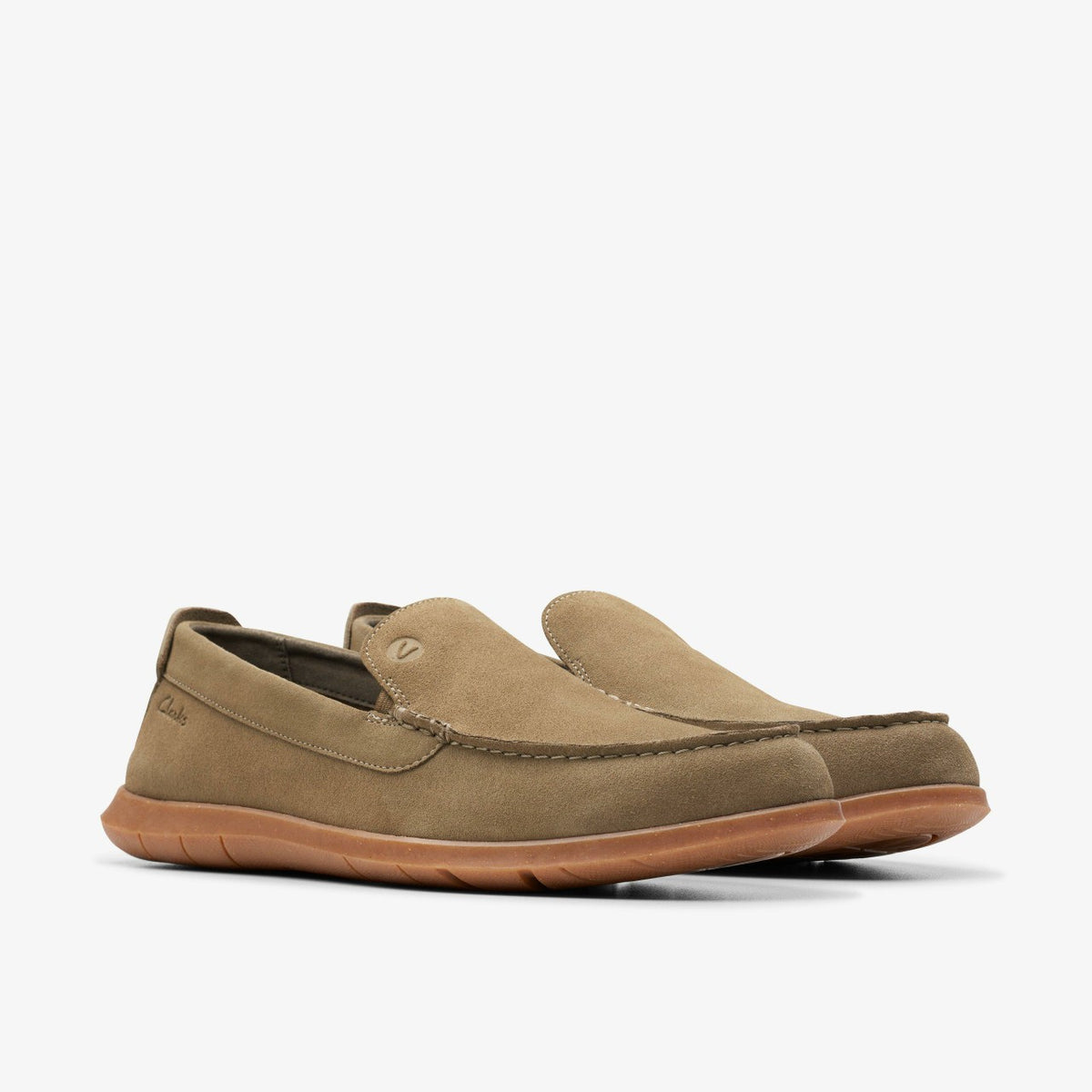 Clarks Men Flexway Step Olive Suede