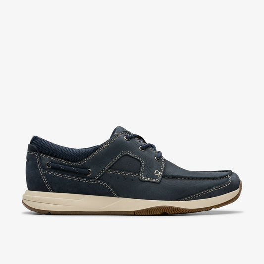 Clarks Men Sailview Lace Navy Nubuck