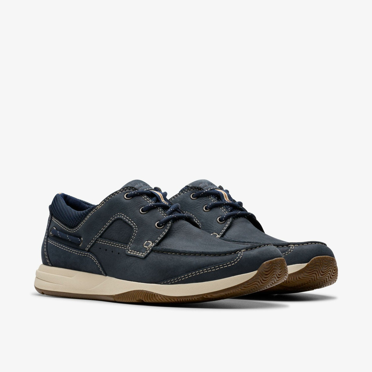 Clarks Men Sailview Lace Navy Nubuck