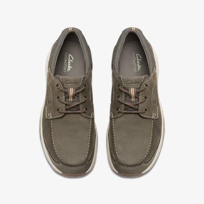 Clarks Men Sailview Lace Taupe Nubuck
