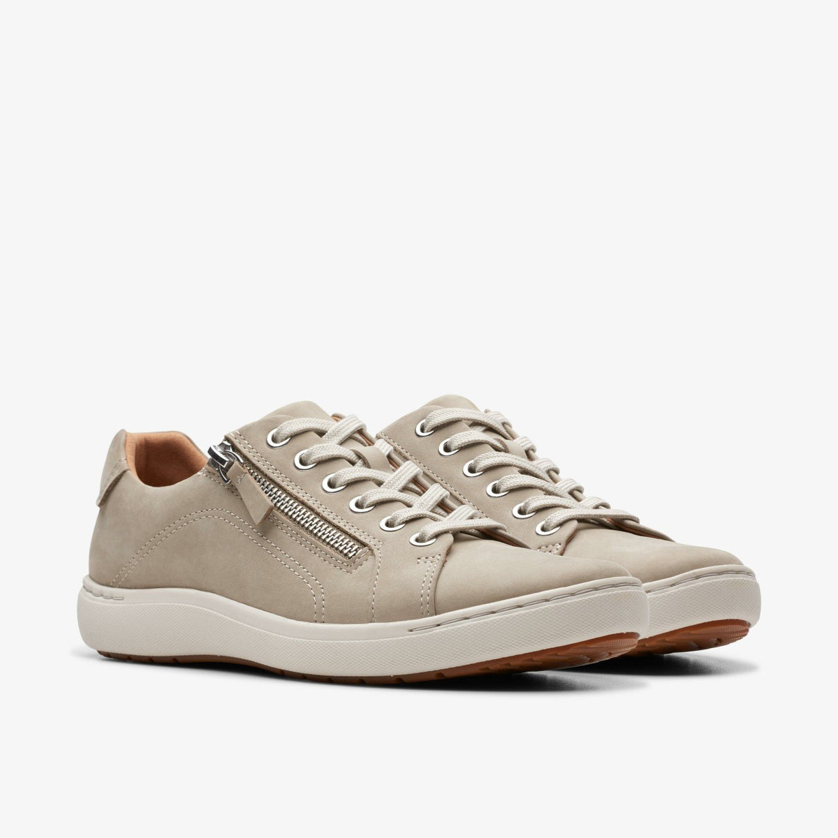 Clarks Women Nalle Lace Stone Nubuck