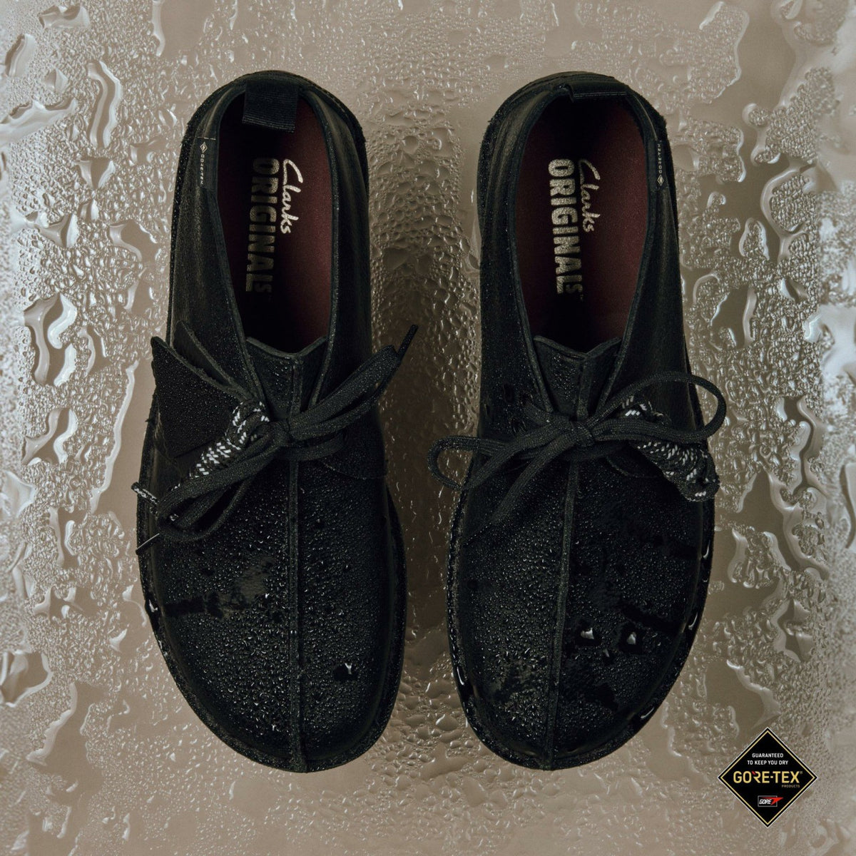 Clarks Men Desert Trek GORE-TEX Black Leather
