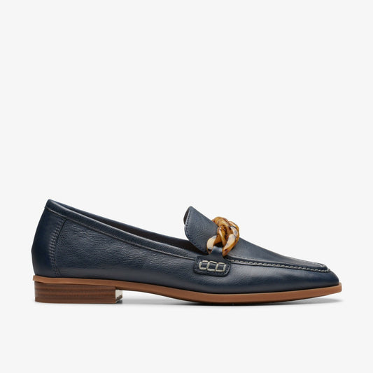 Clarks Women Sarafyna Iris Loafer Navy Leather
