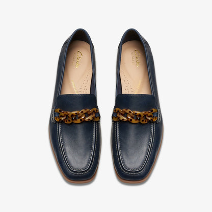 Clarks Women Sarafyna Iris Loafer Navy Leather