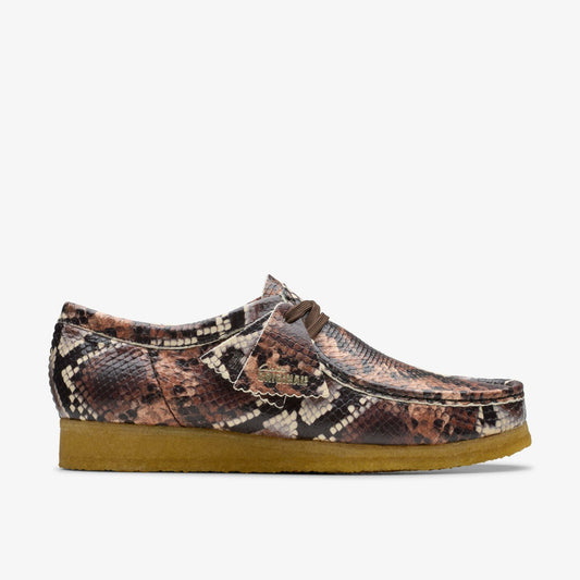 Clarks Men Wallabee Brown Snake Print