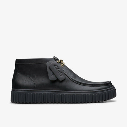 Clarks Men Torhill Hi Black Leather
