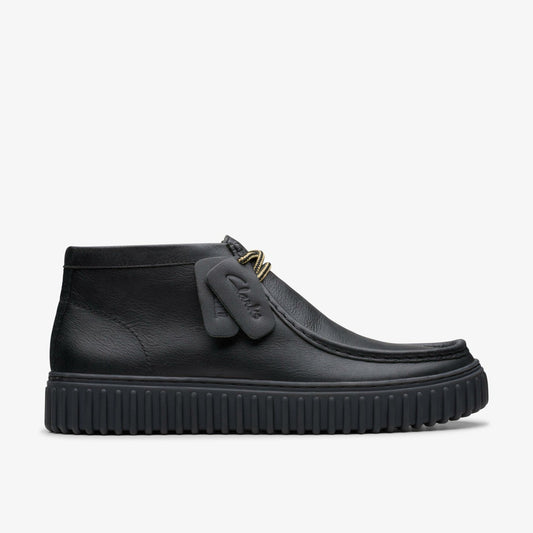 Clarks Men Torhill Hi Black Leather