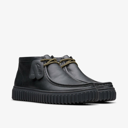 Clarks Men Torhill Hi Black Leather