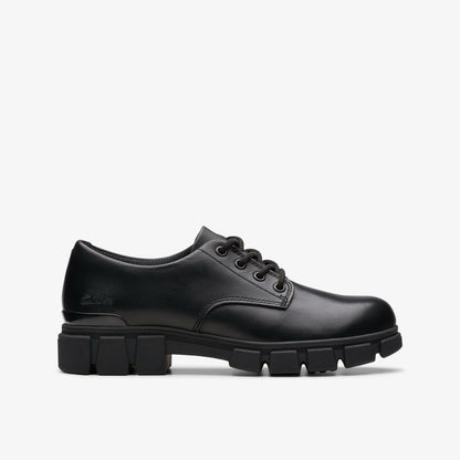 Clarks Kids Evyn Lace Kid Black Leather