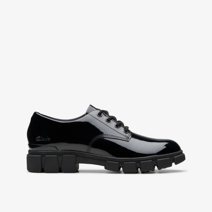 Clarks Kids Evyn Lace Kid Black Patent