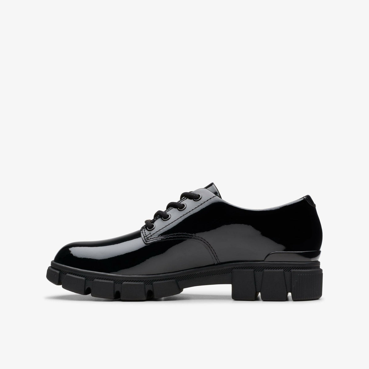 Clarks Kids Evyn Lace Kid Black Patent