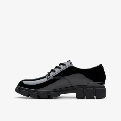 Clarks Kids Evyn Lace Kid Black Patent
