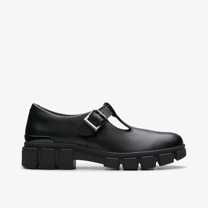 Clarks Kids Evyn Bar Youth Black Leather