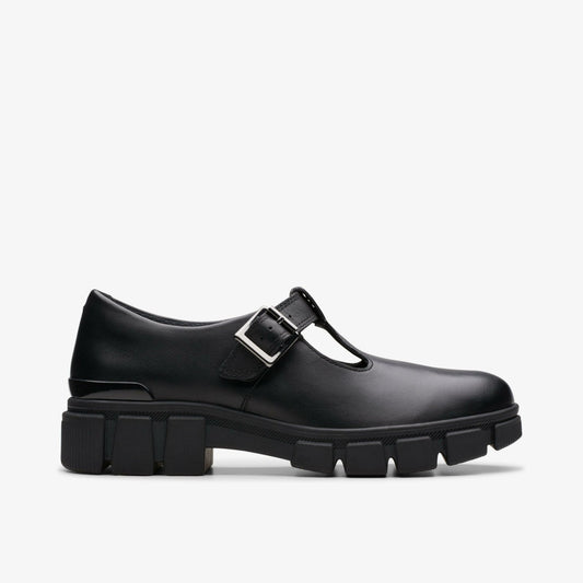 Clarks Kids Evyn Bar Youth Black Leather