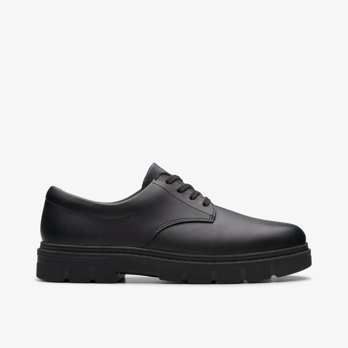 Clarks Kids Lorcam Loop Youth Black Leather