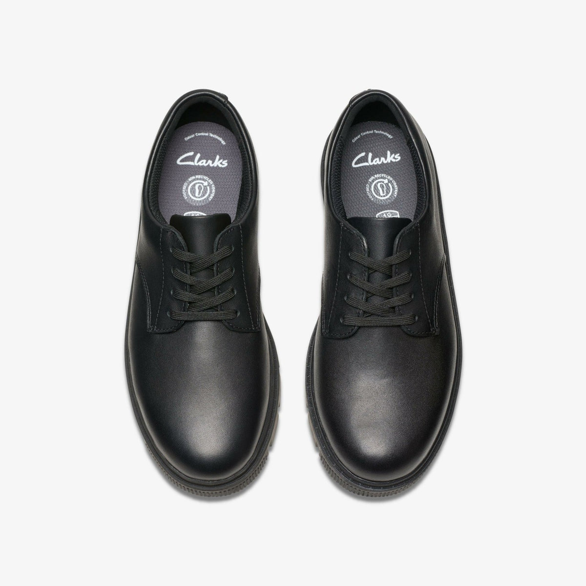 Clarks Kids Lorcam Loop Youth Black Leather