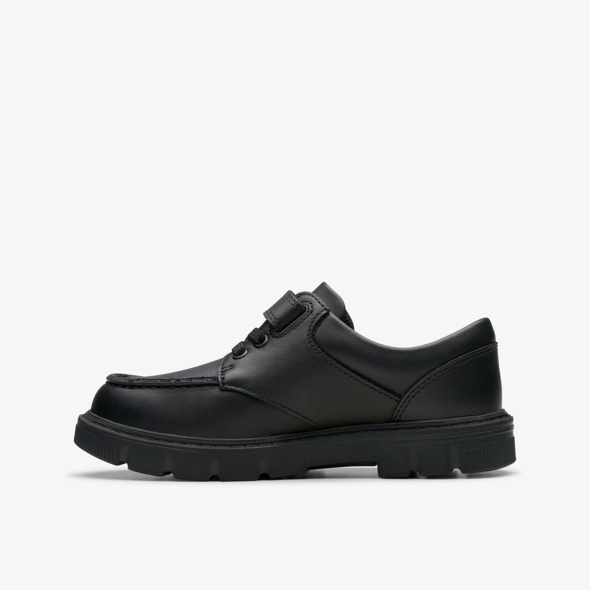 Clarks Kids Lorcam Edge Kid Black Leather