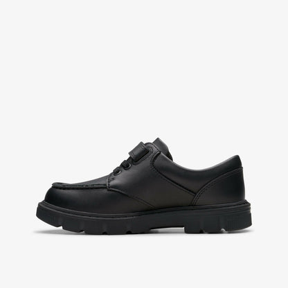 Clarks Kids Lorcam Edge Kid Black Leather