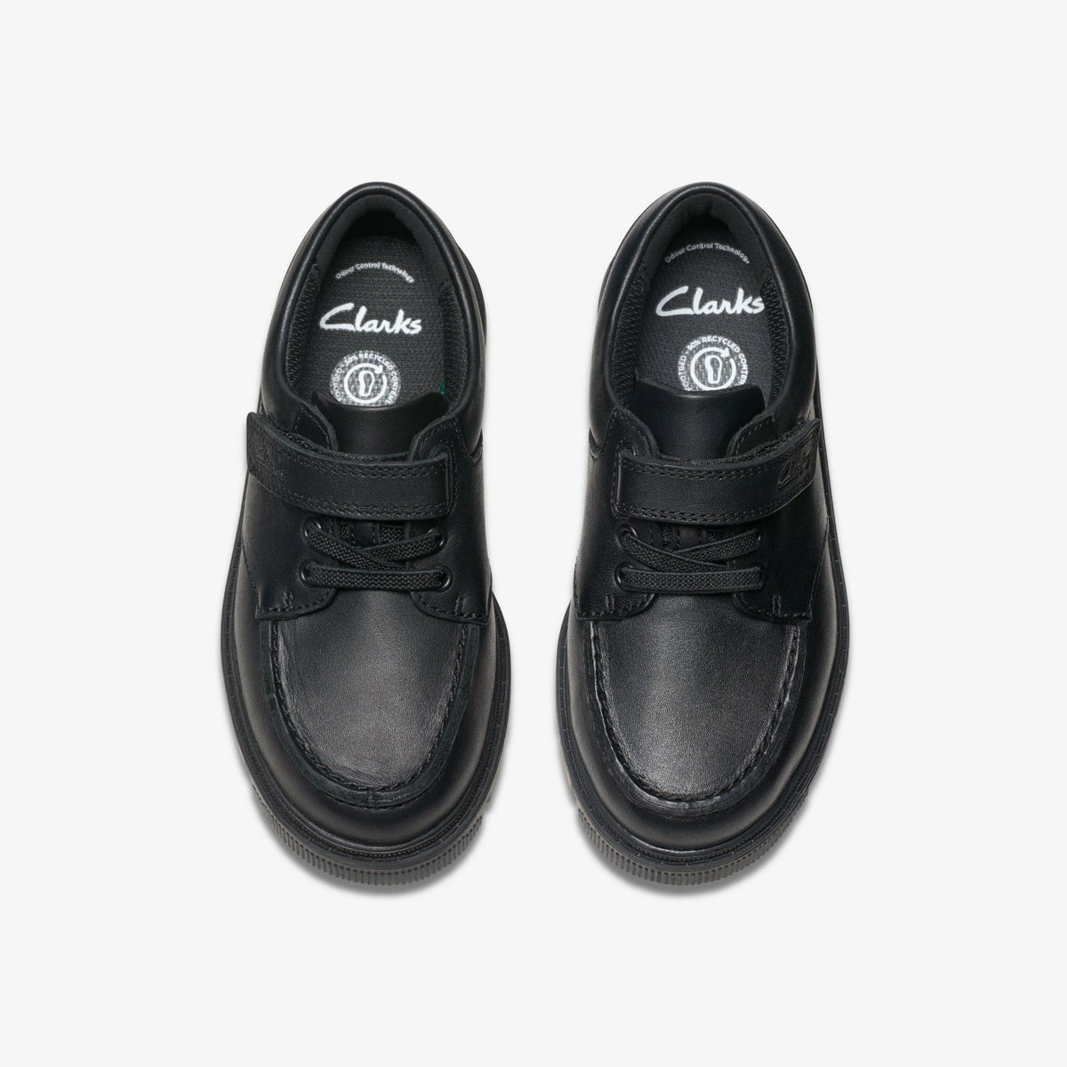 Clarks Kids Lorcam Edge Kid Black Leather