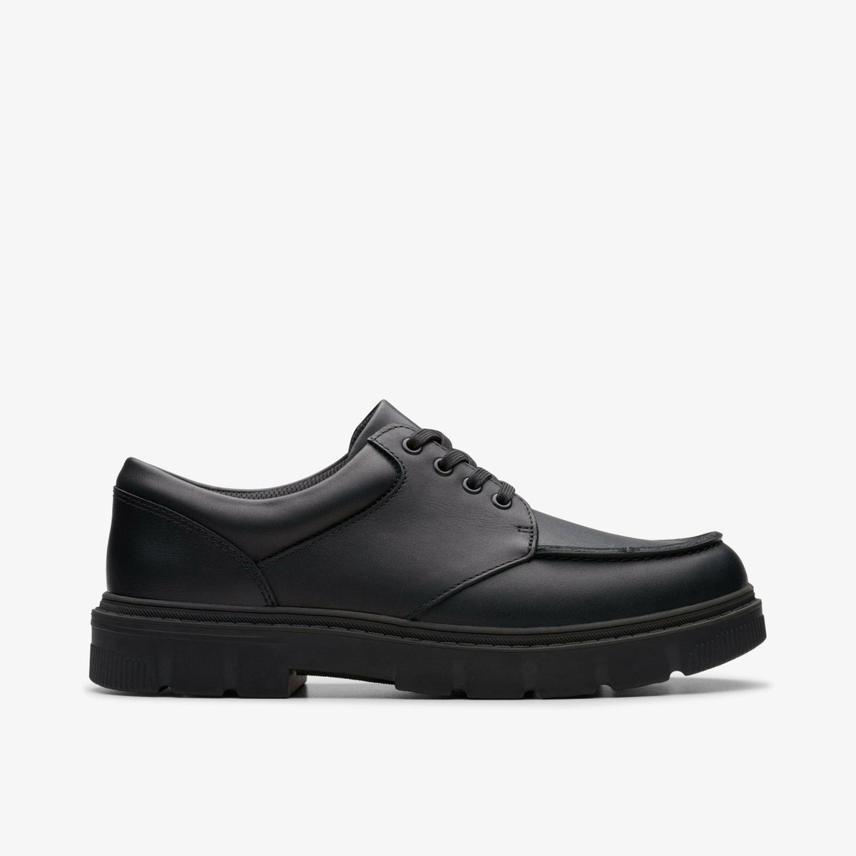 Clarks Kids Lorcam Edge Youth Black Leather