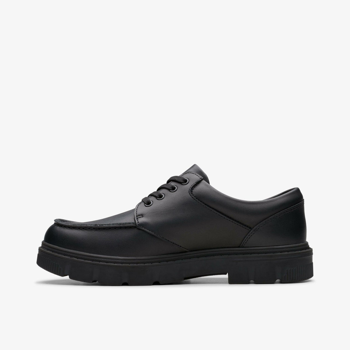 Clarks Kids Lorcam Edge Youth Black Leather
