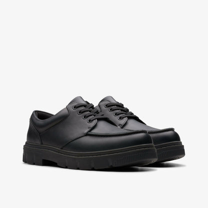 Clarks Kids Lorcam Edge Youth Black Leather