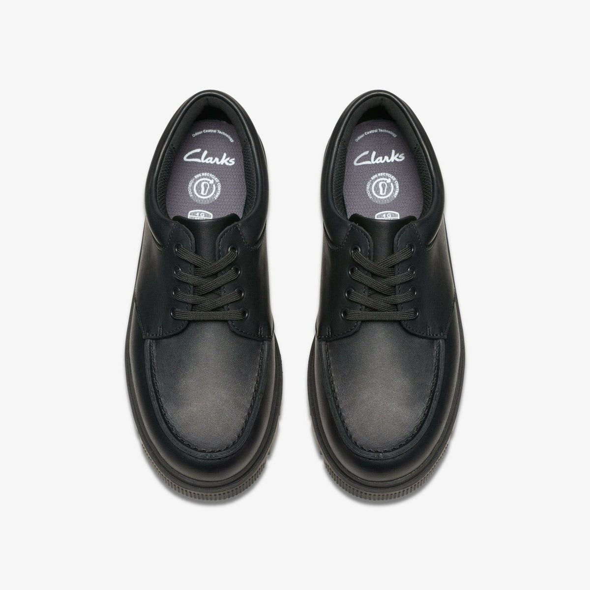 Clarks Kids Lorcam Edge Youth Black Leather