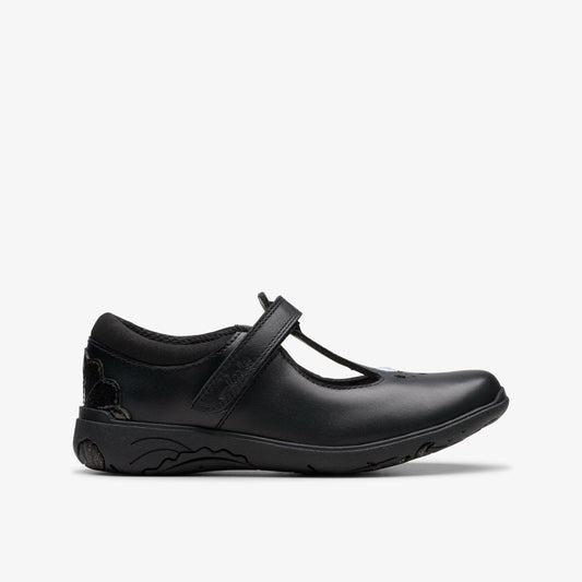 Clarks Kids Relda Gem Kid Black Leather